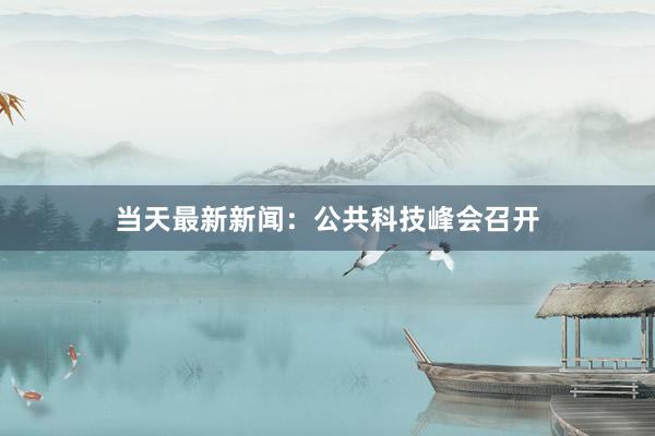 当天最新新闻：公共科技峰会召开